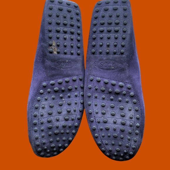 TOD'S Navy Suede Loafers – Made in Italy – Size 13.5 - Picture 5 of 6